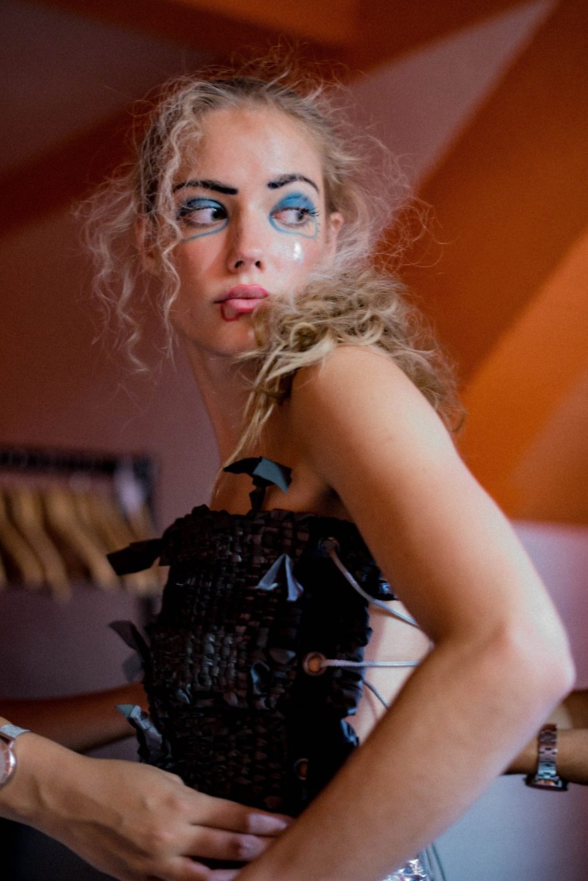 Chloe Baines In Tents upcycled fashion collection