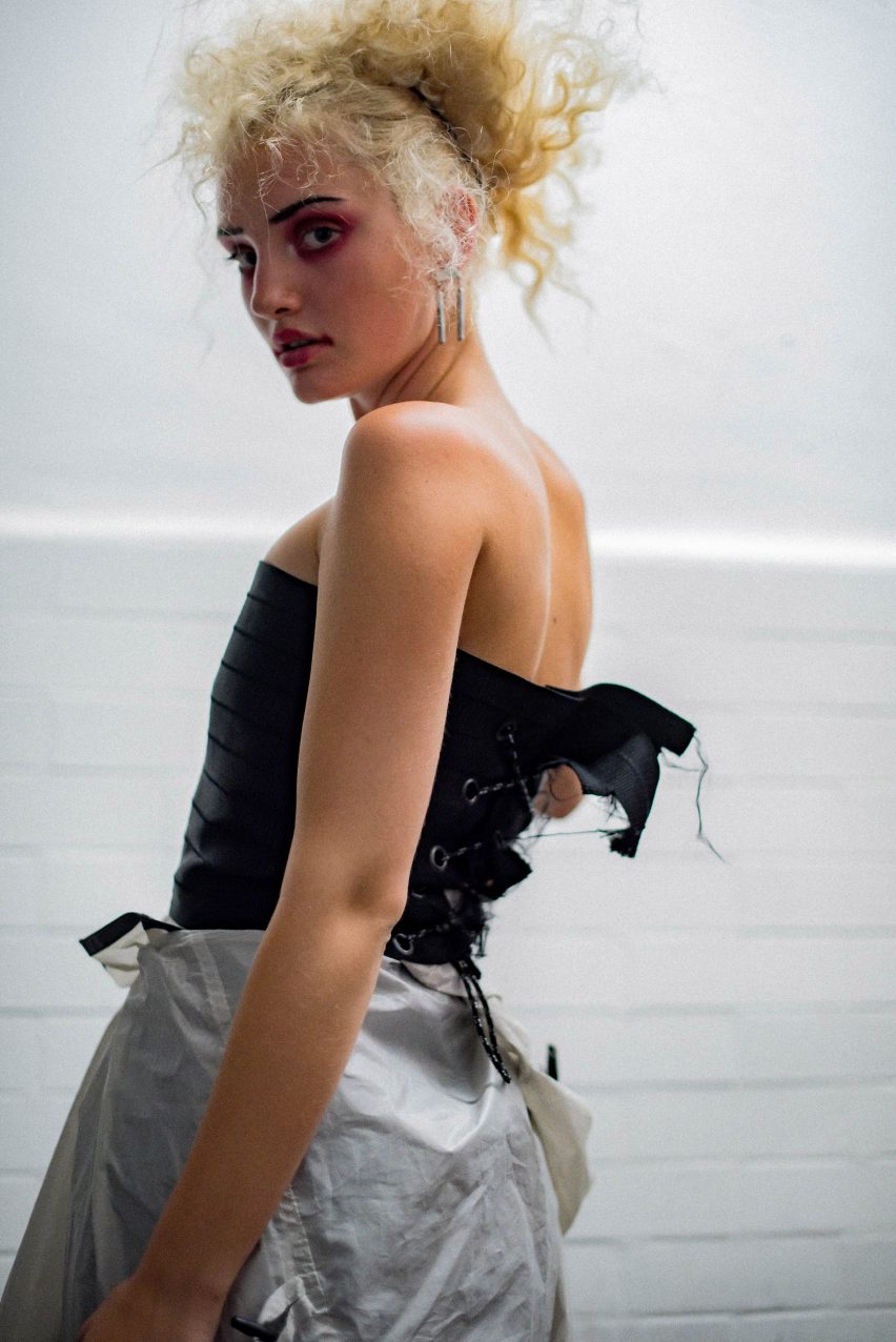 Chloe Baines In Tents upcycled fashion collection