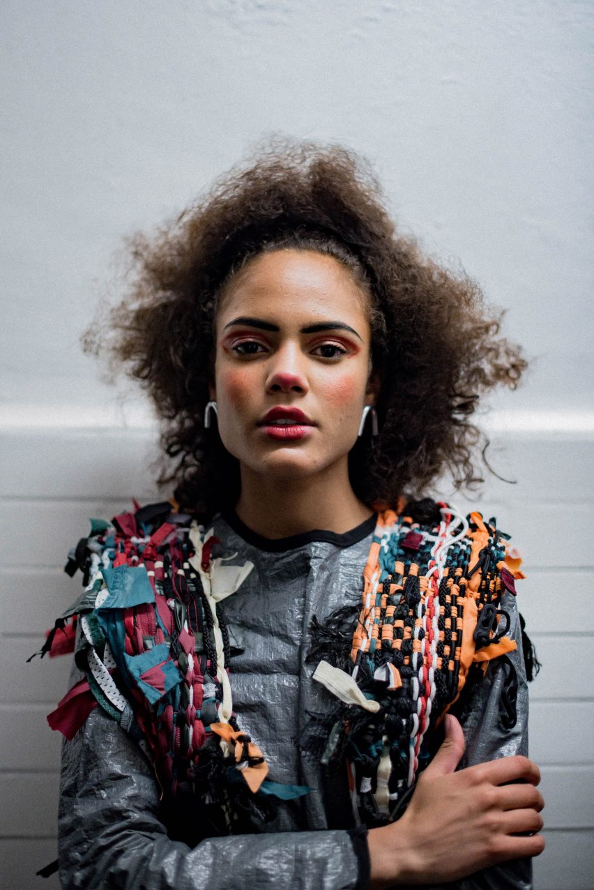 Chloe Baines In Tents upcycled fashion collection