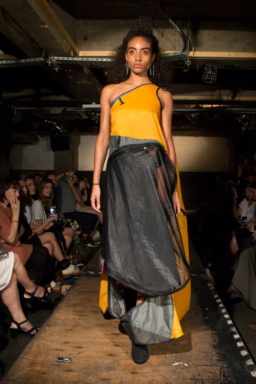 Chloe Baines In Tents upcycled fashion collection
