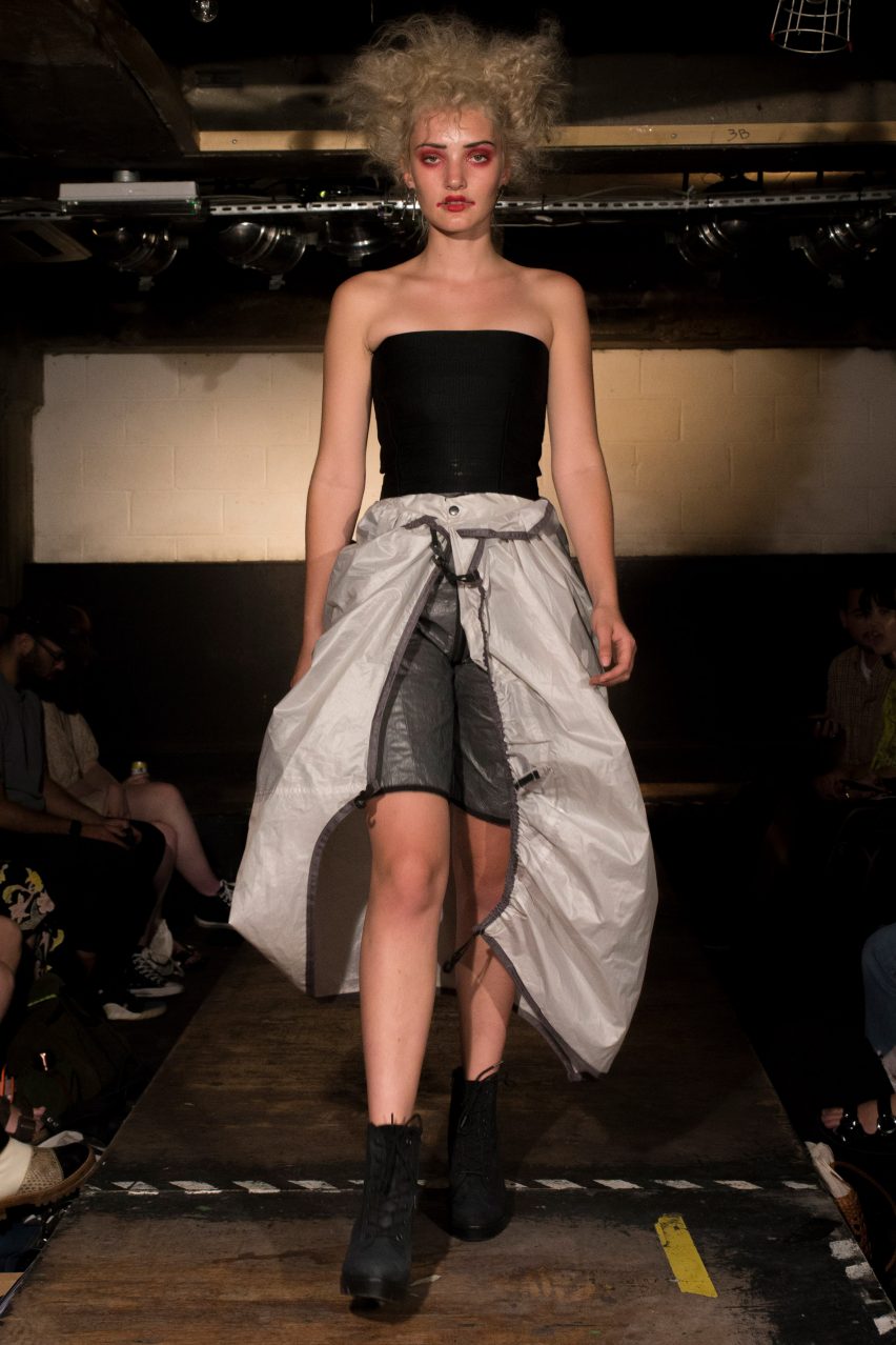 Chloe Baines In Tents upcycled fashion collection