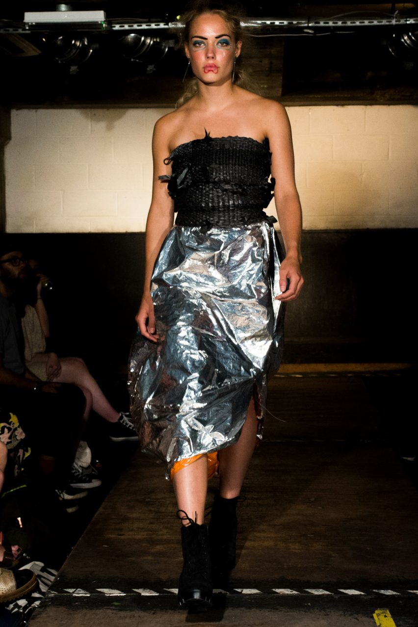 Chloe Baines In Tents upcycled fashion collection