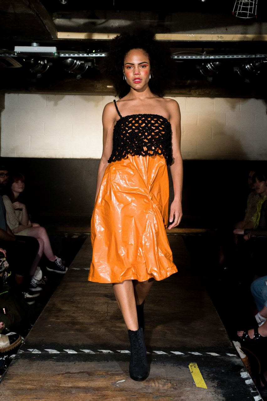 Chloe Baines In Tents upcycled fashion collection
