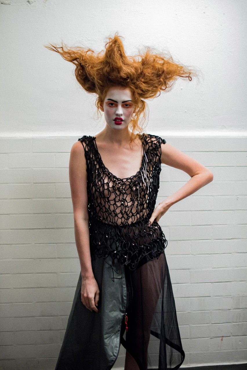 Chloe Baines In Tents upcycled fashion collection
