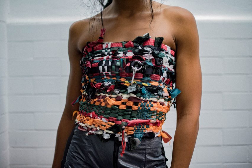 Chloe Baines In Tents upcycled fashion collection