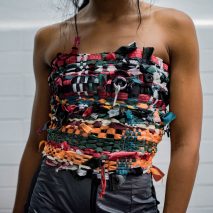 Chloe Baines In Tents upcycled fashion collection