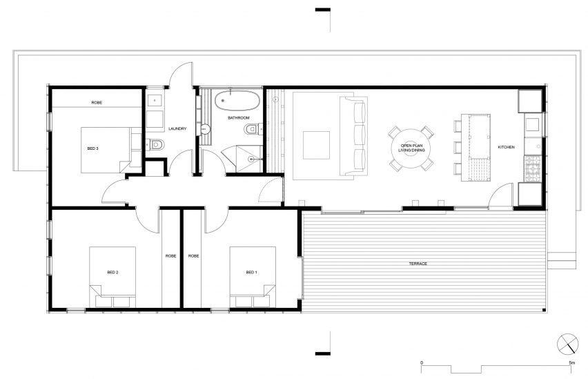Floor plan of OCM House by Studio Jackson Scott