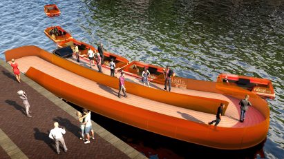 RoundAround Roboat bridge by Carlo Ratti and MIT Senseable City Lab
