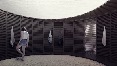Steam of Life Pavilion for Burning Man 2019 by JKMM Architects and Sauna on Fire