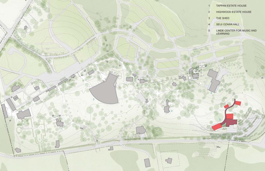 Linde Center for Music and Learning by William Rawn Associates Architects, Inc. Site Plan