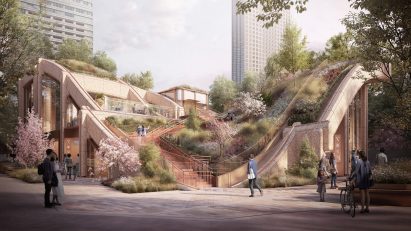 Toranomon Azabudai pergola by Heatherwick Studio