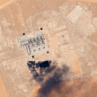 Khurais oil field in Saudi Arabia produces a proportion of the world's oil supply