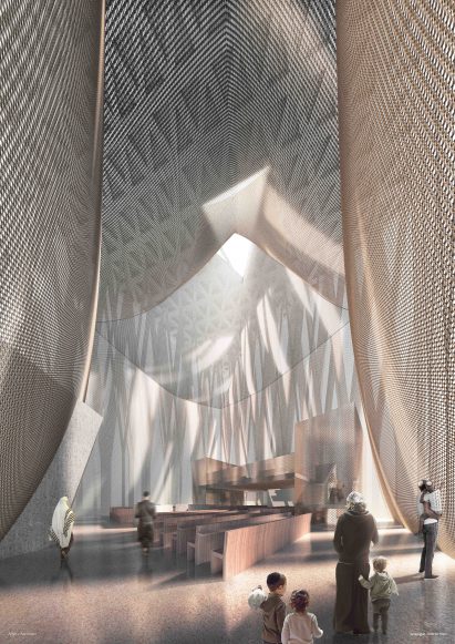 The Abrahamic Family House on Saadiyat Island, Abu Dhabi, UAE by David Adjaye