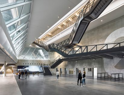World of Sports Arena, on Adidas campus in Herzogenaurach, Germany, by Behnisch Architekten