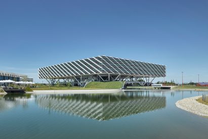 World of Sports Arena, on Adidas campus in Herzogenaurach, Germany, by Behnisch Architekten