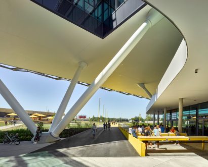 World of Sports Arena, on Adidas campus in Herzogenaurach, Germany, by Behnisch Architekten