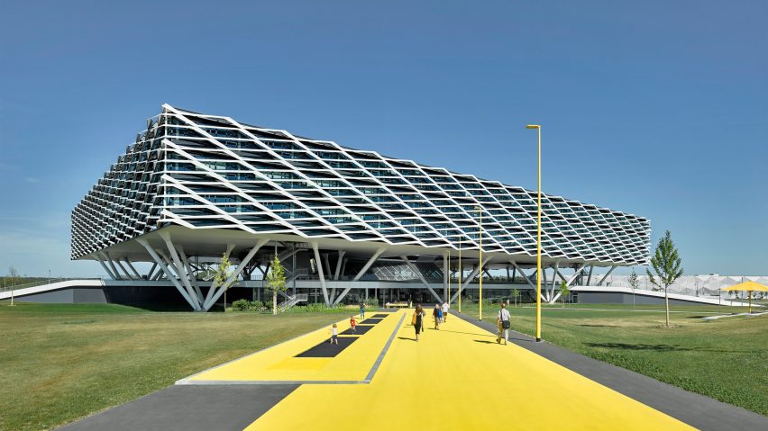 World of Sports Arena, on Adidas campus in Herzogenaurach, Germany, by Behnisch Architekten