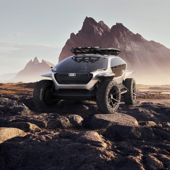 Audi replaces headlights with drones and seats with hammocks in AI:Trail car