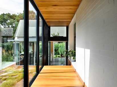 Empire House by Austin Maynard Architects glazed corridor