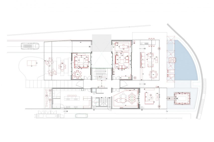 Cabo St Lucas house by Gomez de Tuddo Arquitectos and Gloria Cortina Ground Floor Plan