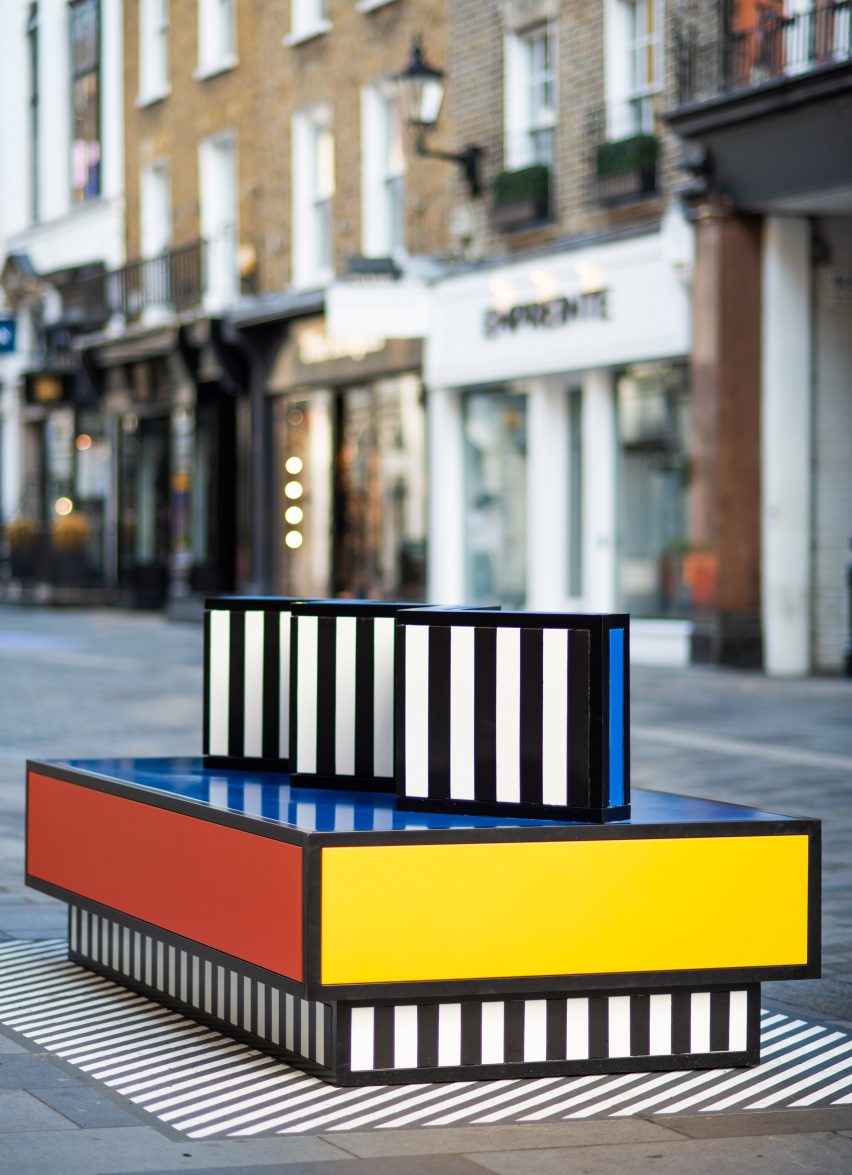 Walala Lounge on South Molton Street, London, by Camille Walala