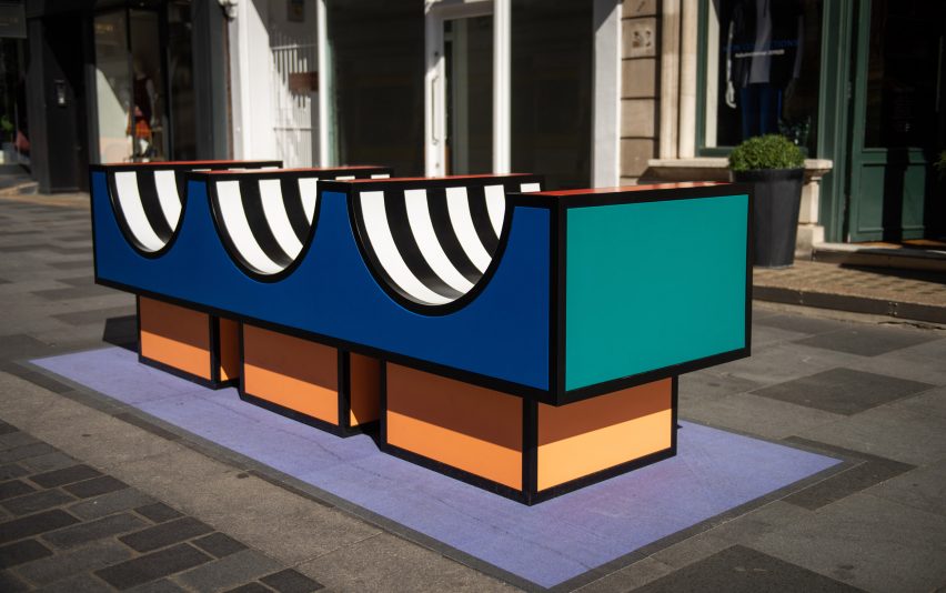 Walala Lounge on South Molton Street, London, by Camille Walala