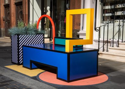 Walala Lounge on South Molton Street, London, by Camille Walala