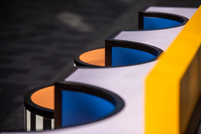 Walala Lounge on South Molton Street, London, by Camille Walala
