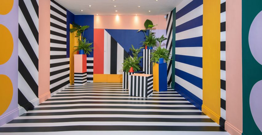 Walala Lounge on South Molton Street, London, by Camille Walala