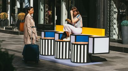 Walala Lounge on South Molton Street, London, by Camille Walala