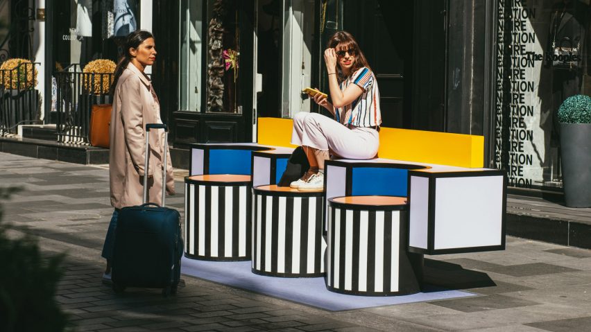 Walala Lounge on South Molton Street, London, by Camille Walala