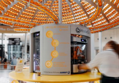 Carlo Ratti Feel the Peel circular orange juice bar