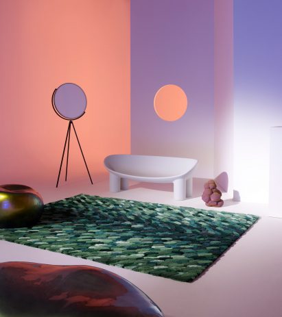 Envolée in forest by Cristina Celestino from the Cc-Tapis Spectrum catalogue.