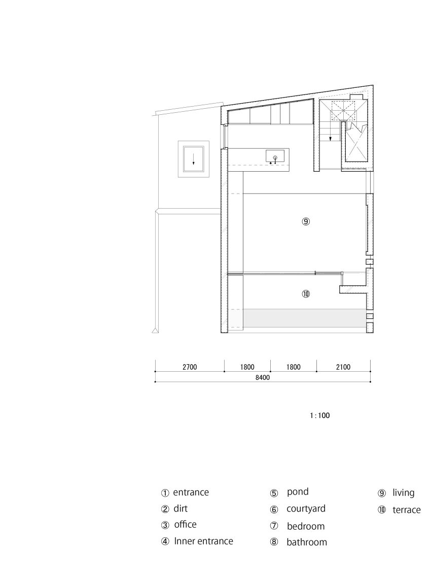 Second floor plan of F Residence by GOSIZE