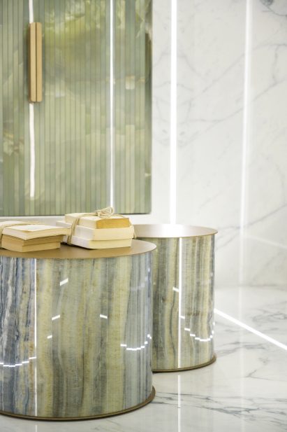 Iris Ceramica designs ceramic tile collection inspired by iridescent onyx stones