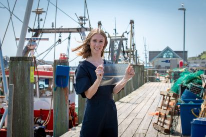 Lucy Hughes' fish scale bioplastic wins UK James Dyson Award for student design