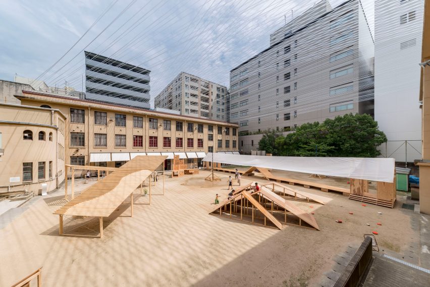 Kagerou Village by Tato Architects, Martinez Barat Lafore Architects, Ludwig Heimbach, Hiroshi Kato, Sven Pfeiffer and Dot Architects at the Kyoto Art Centre, Japan