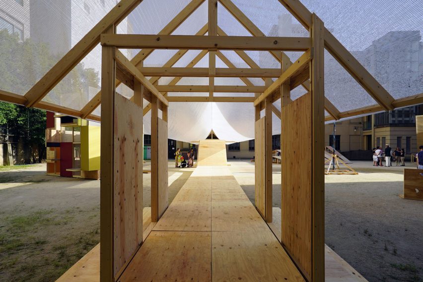 Kagerou Village by Tato Architects, Martinez Barat Lafore Architects, Ludwig Heimbach, Hiroshi Kato, Sven Pfeiffer and Dot Architects at the Kyoto Art Centre, Japan
