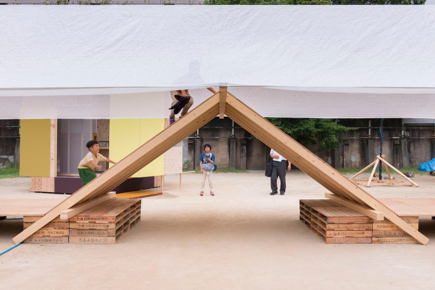 Kagerou Village by Tato Architects, Martinez Barat Lafore Architects, Ludwig Heimbach, Hiroshi Kato, Sven Pfeiffer and Dot Architects at the Kyoto Art Centre, Japan