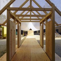 Kagerou Village by Tato Architects, Martinez Barat Lafore Architects, Ludwig Heimbach, Hiroshi Kato, Sven Pfeiffer and Dot Architects at the Kyoto Art Centre, Japan