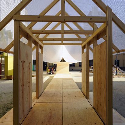 Kagerou Village by Tato Architects, Martinez Barat Lafore Architects, Ludwig Heimbach, Hiroshi Kato, Sven Pfeiffer and Dot Architects at the Kyoto Art Centre, Japan