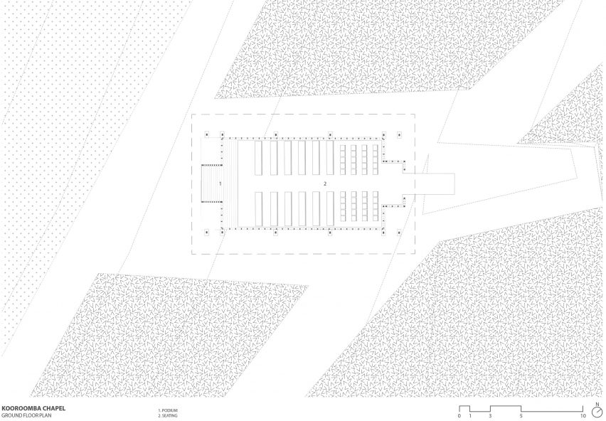 Floor plan of Kooroomba Chapel by Wilson Architects