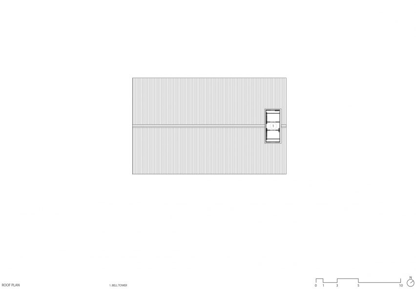 Roof plan of Kooroomba Chapel by Wilson Architects