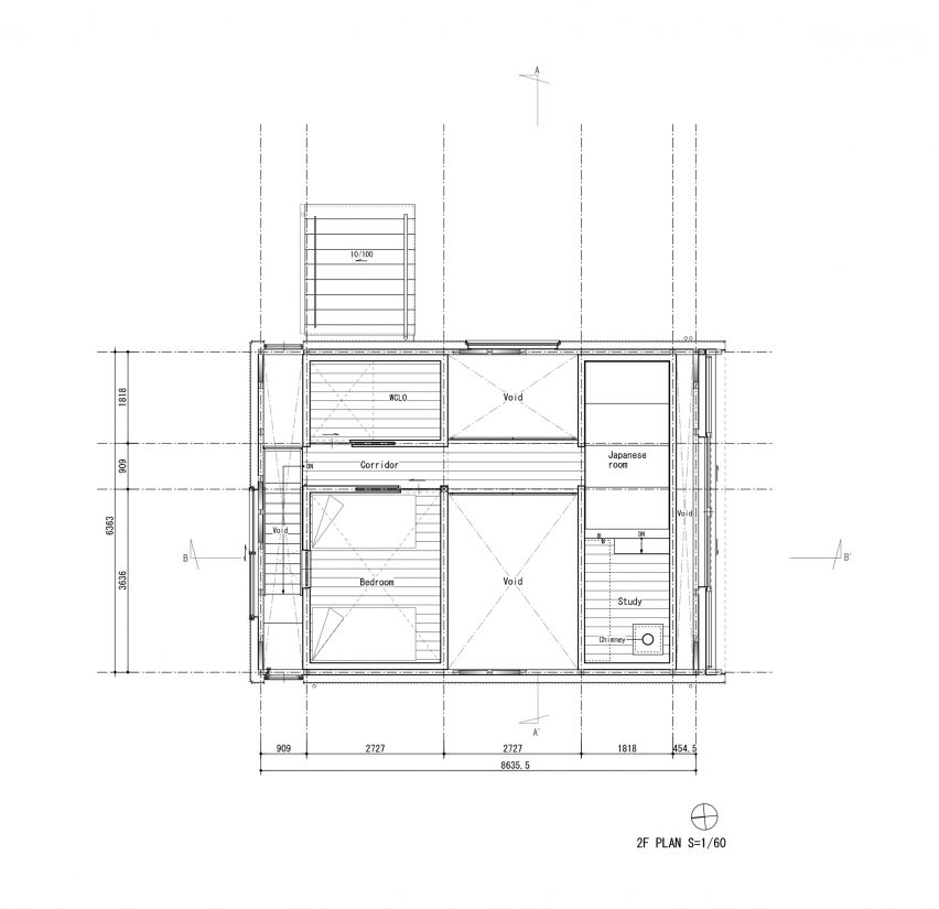 First floor plan of M House by Takeru Shoji Architects
