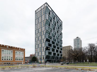 Rieder Group concrete cladding on Solstice on the Park by Studio Gang