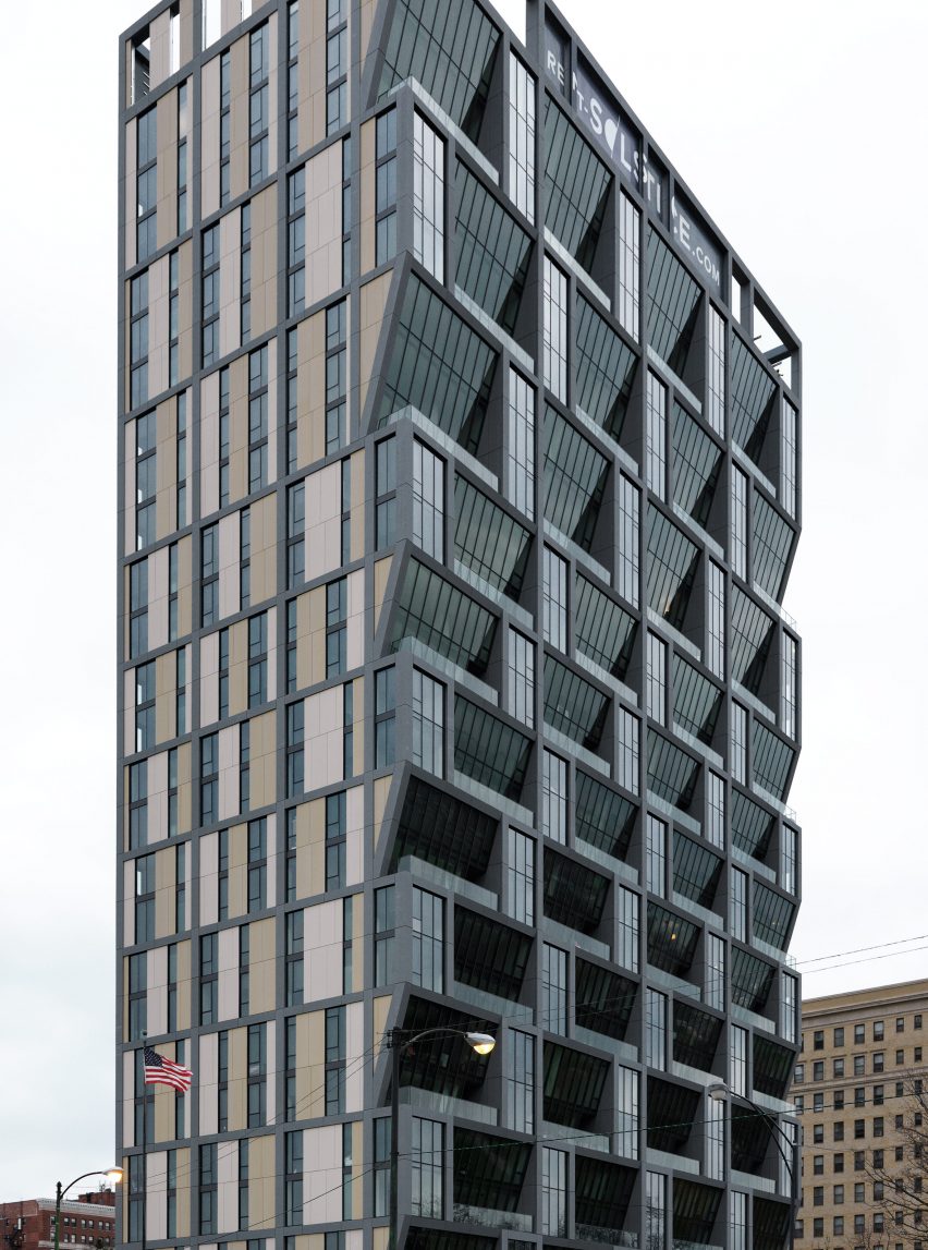 Rieder Group concrete cladding on Solstice on the Park by Studio Gang