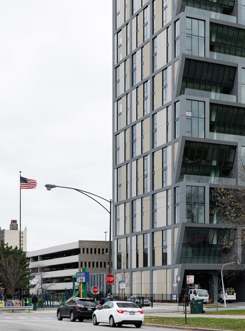 Rieder Group concrete cladding on Solstice on the Park by Studio Gang