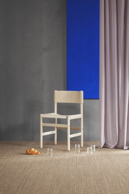 Veneer seat and backrest "drape" over frame of Thomas Bentzen's Soft Chair