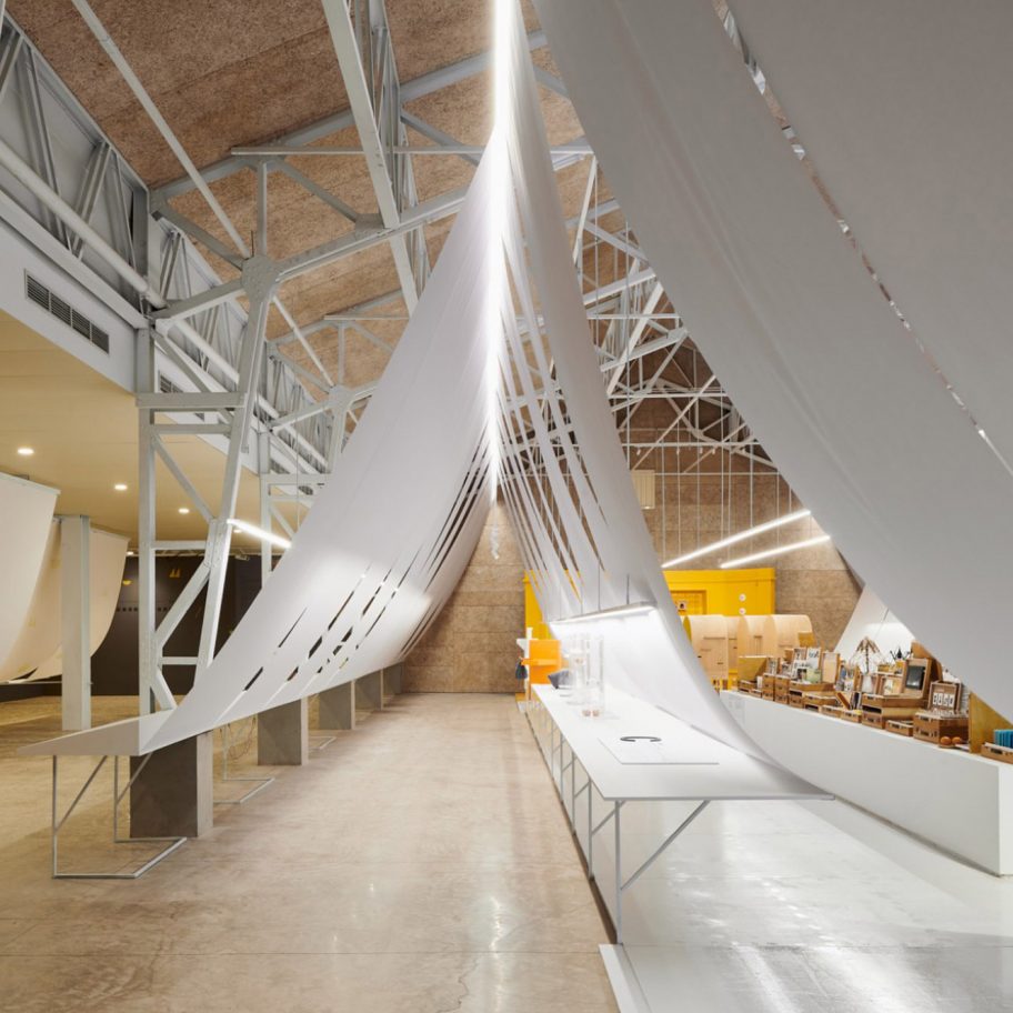 B+P Architects paper exhibition design