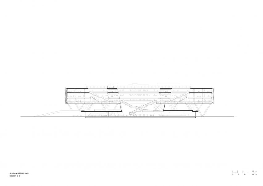 World of Sports Arena, on Adidas campus in Herzogenaurach, Germany, by Behnisch Architekten